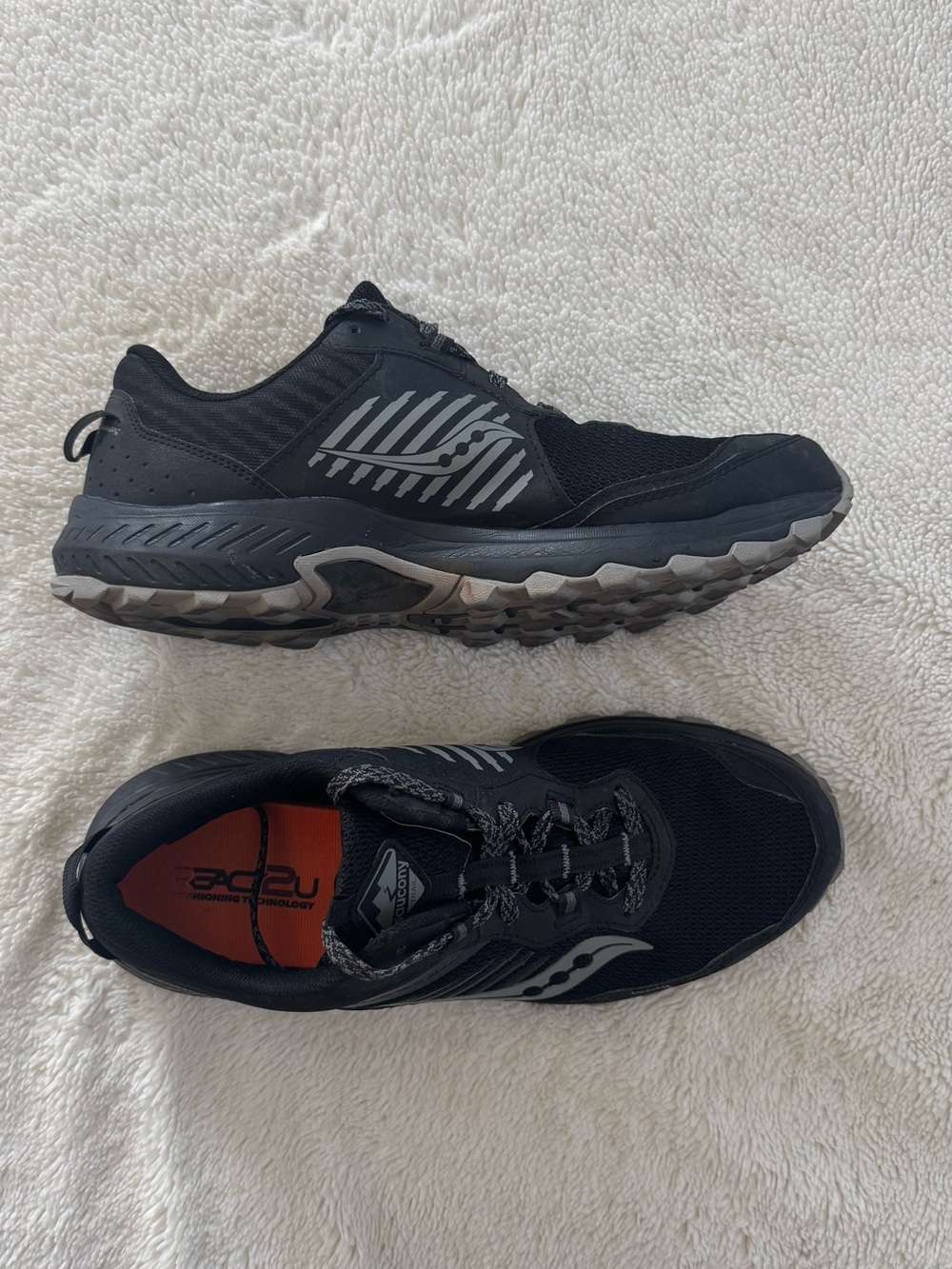 Saucony Excursion TR15 Men's Black Trail Running Shoes size 11W wide